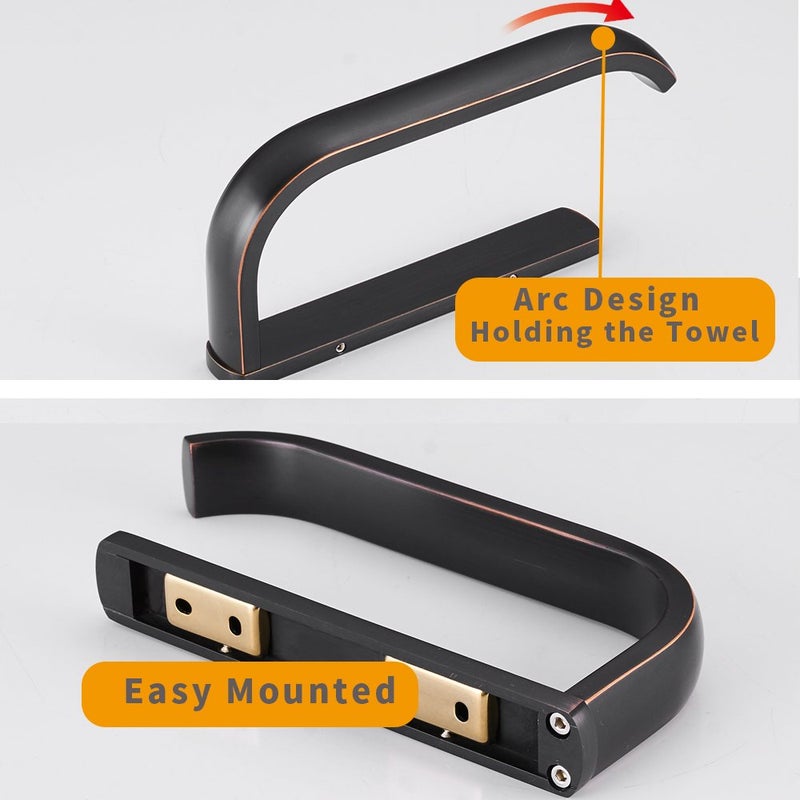 BESy حامل ورق المرحاض من النحاس BESy بتشطيب برونزي مصقول، ملحقات حمام مثبتة على الحائط، حماية من الصدأ - Image 4